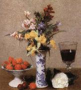 Henri Fantin-Latour Still lIfe with Flowens and Fruit USA oil painting artist
